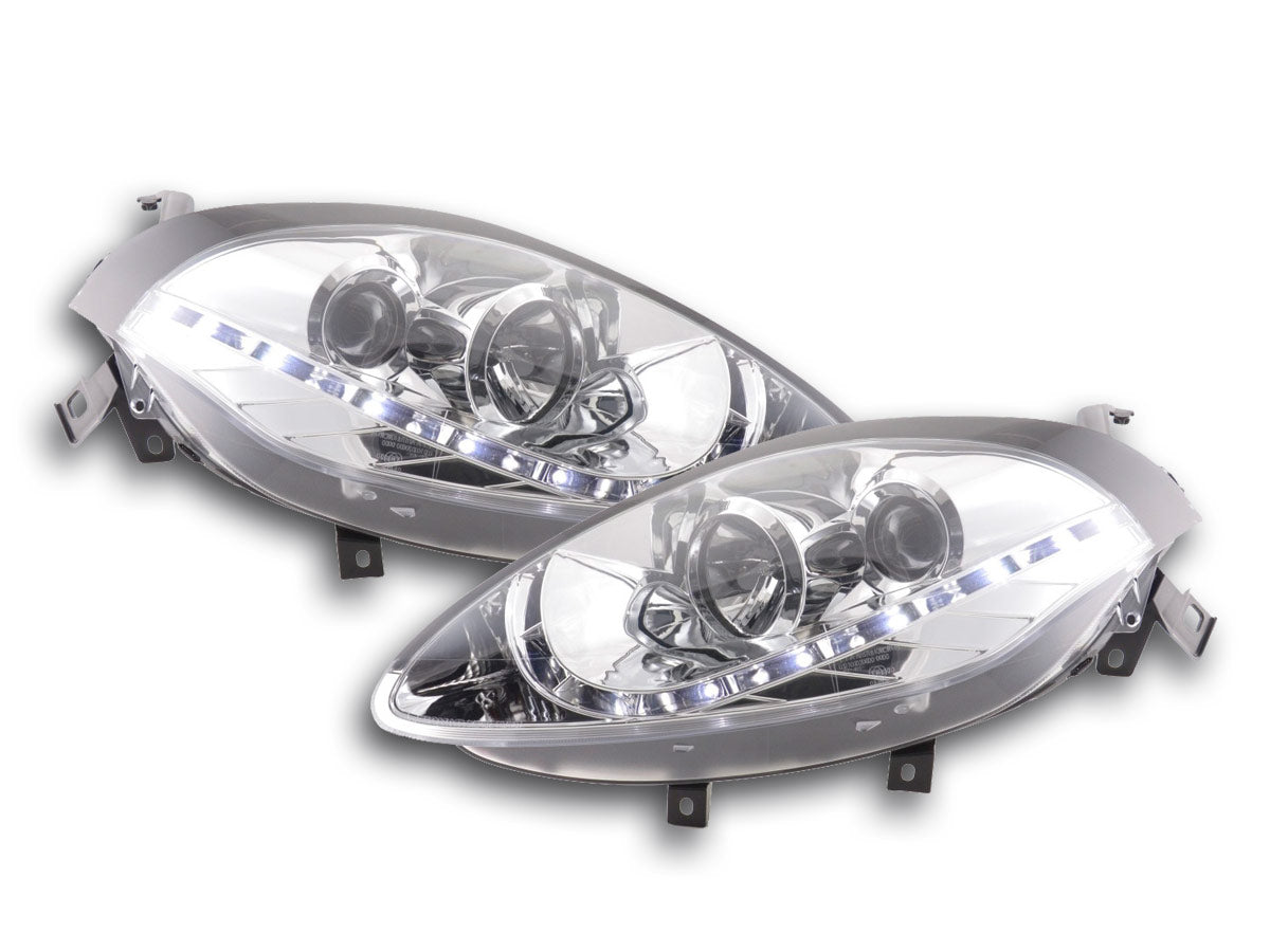 Scheinwerfer Set Daylight LED TFL-Optik Fiat Bravo Typ 198 07- chrom Scheinwerfer Set Daylight LED TFL-Optik Fiat Bravo Typ 198 07- chrom